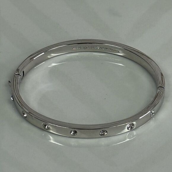 Kate Spade Silvertone Raise the Bar Cuff and Rhinestone Hinge Bracelet - Picture 4 of 7